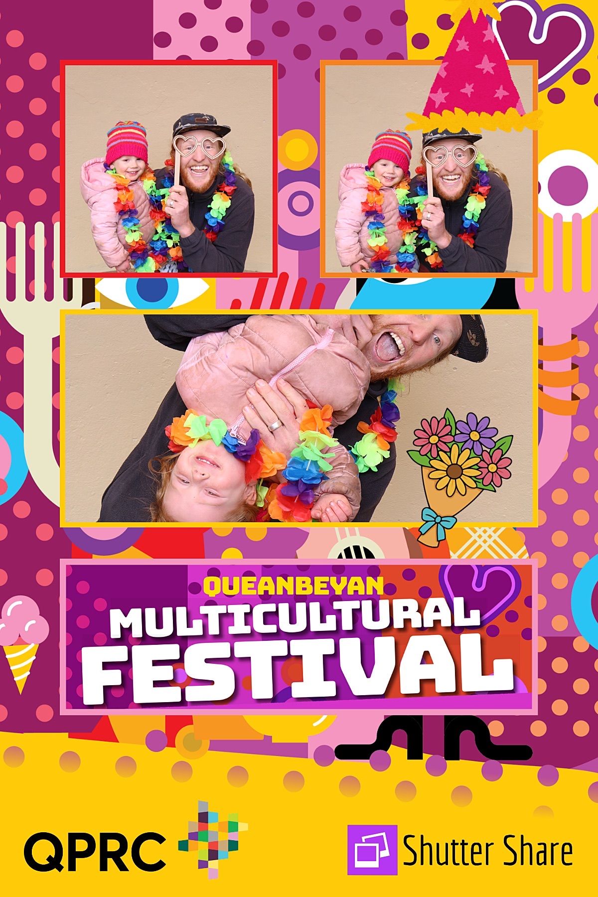 Photo booth print from the Queanbeyan Multicultural Festival