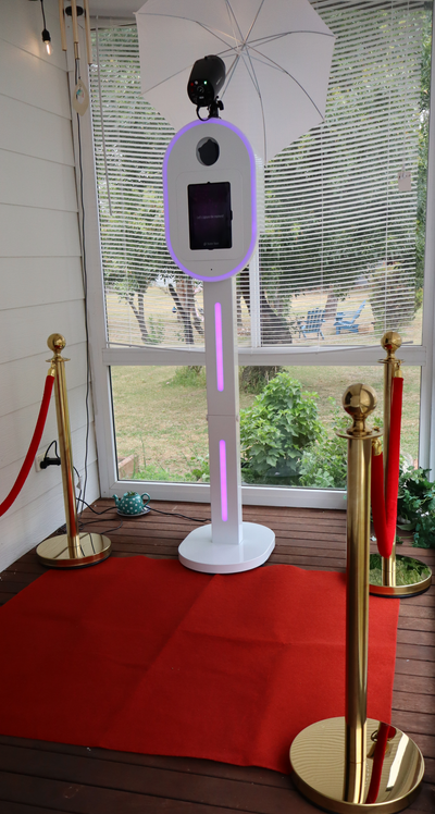 Snap Booth setup with red carpet at an event